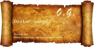 Oszter Gergő névjegykártya